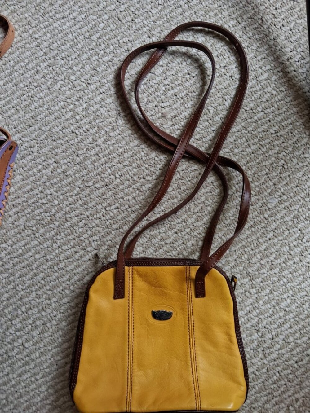 L'Artigiano Sorrentino Italy  Handmade Luxury Crossbody Bag Purse Yellow